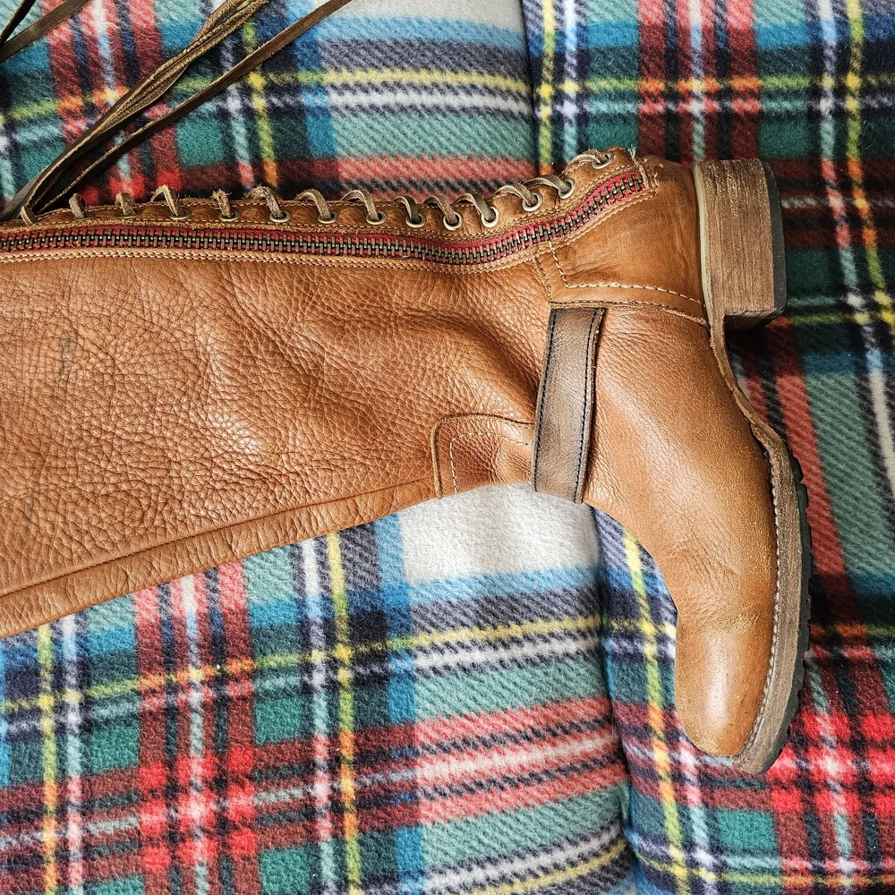 Freebird By Steven Brown Leather Knee-High Boots with Buckle - Picture 2 of 8